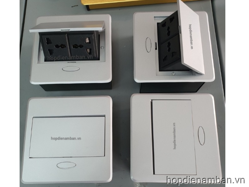 Hộp điện âm bàn 2 ổ cắm